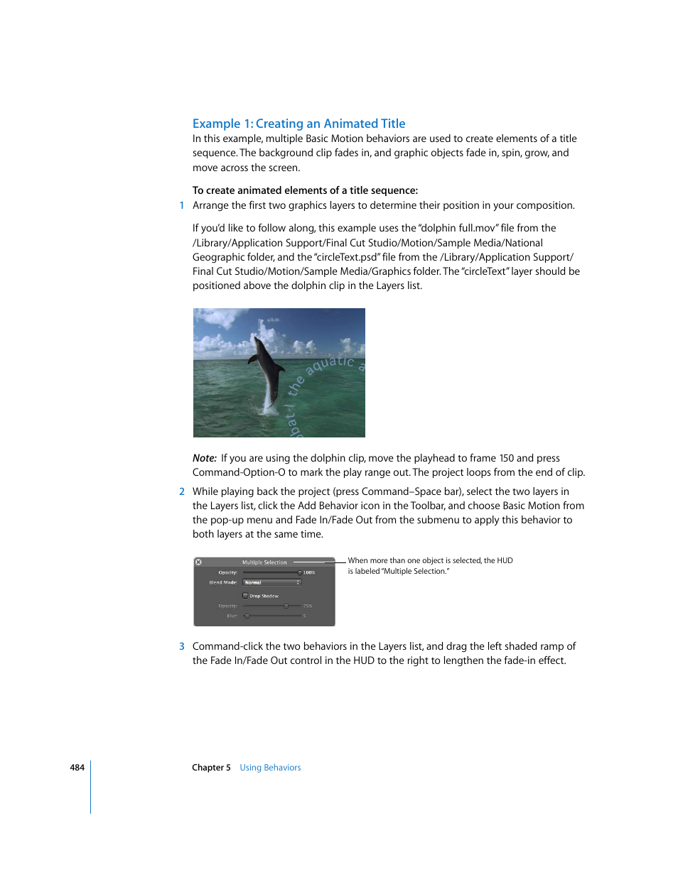 Example 1: creating an animated title | Apple Motion 3 User Manual | Page 484 / 1288