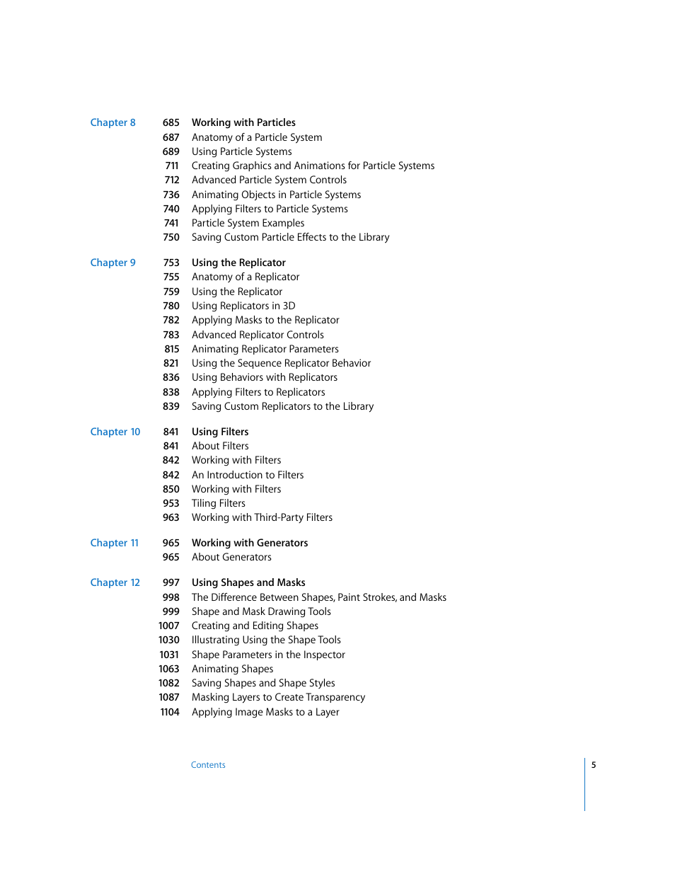 Apple Motion 3 User Manual | Page 5 / 1288