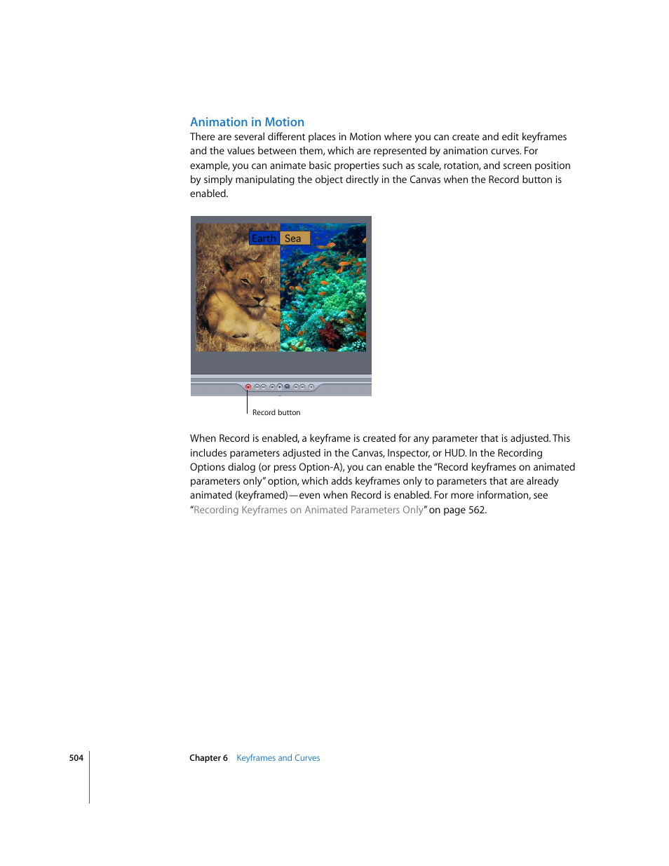 Animation in motion | Apple Motion 3 User Manual | Page 504 / 1288