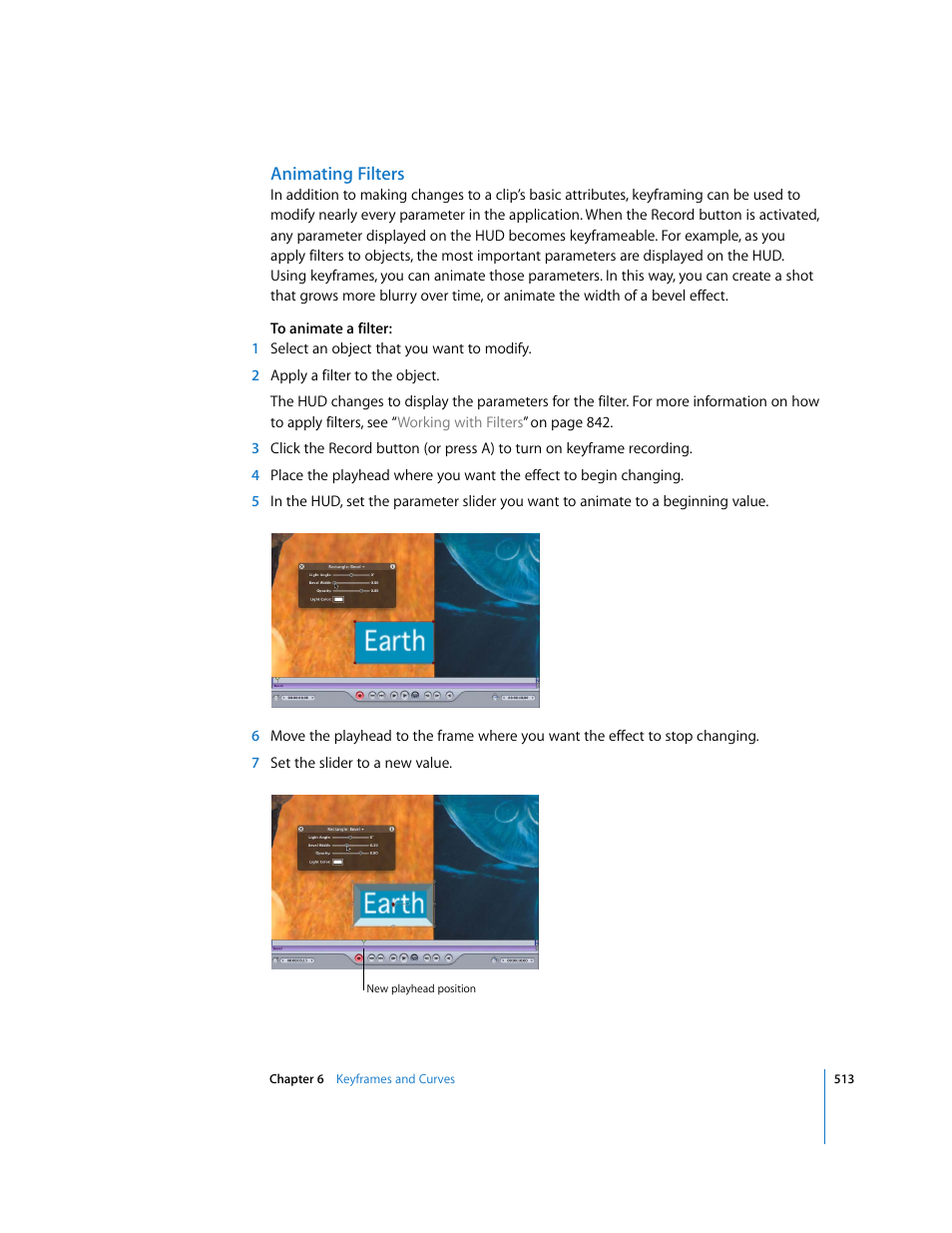 Animating filters | Apple Motion 3 User Manual | Page 513 / 1288