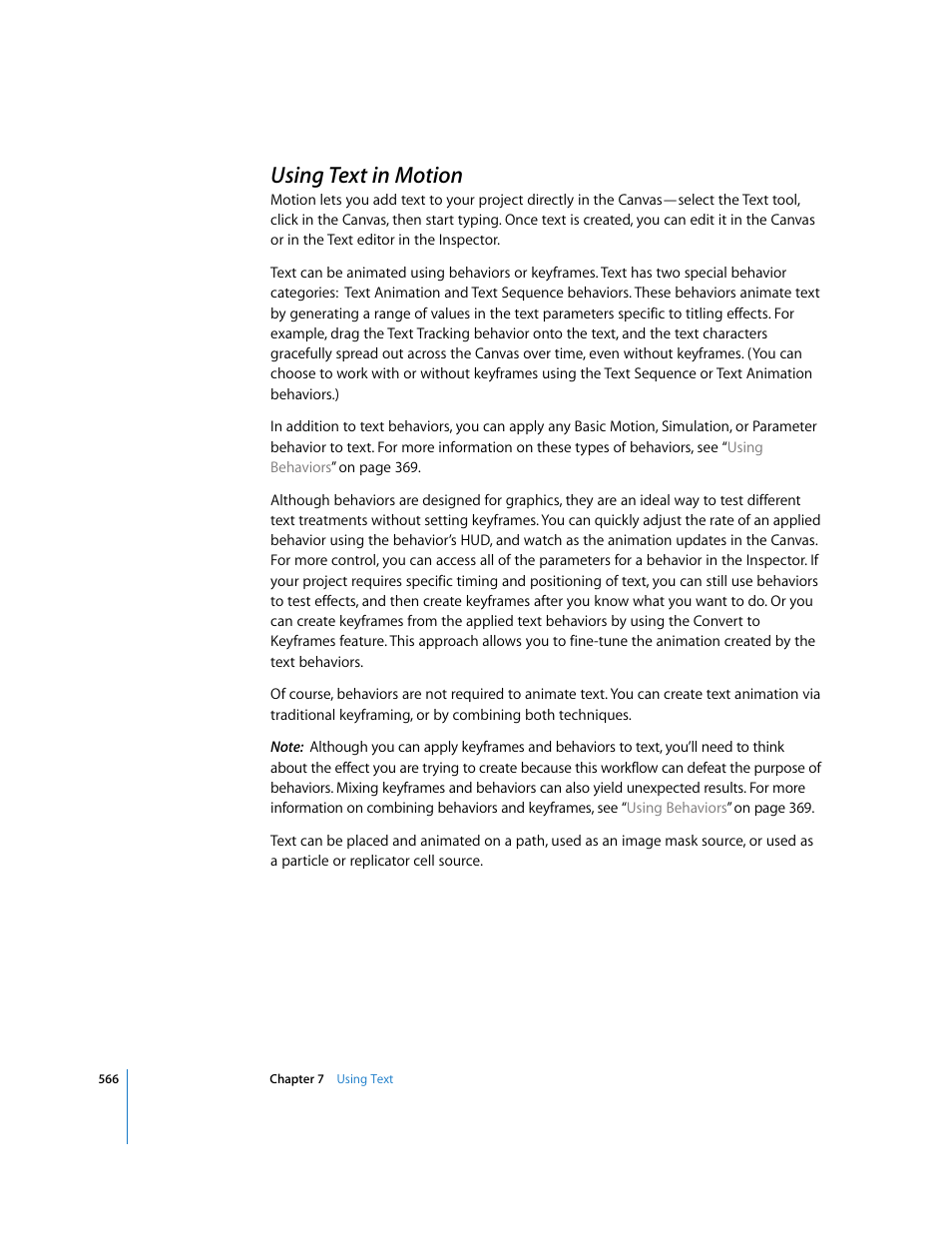 Using text in motion | Apple Motion 3 User Manual | Page 566 / 1288