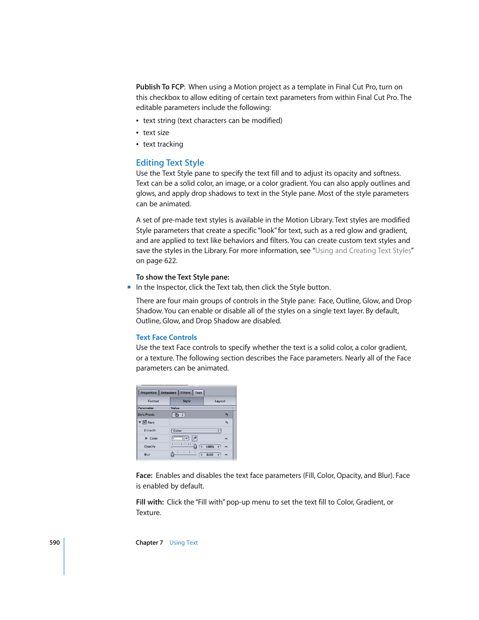 Editing text style | Apple Motion 3 User Manual | Page 590 / 1288