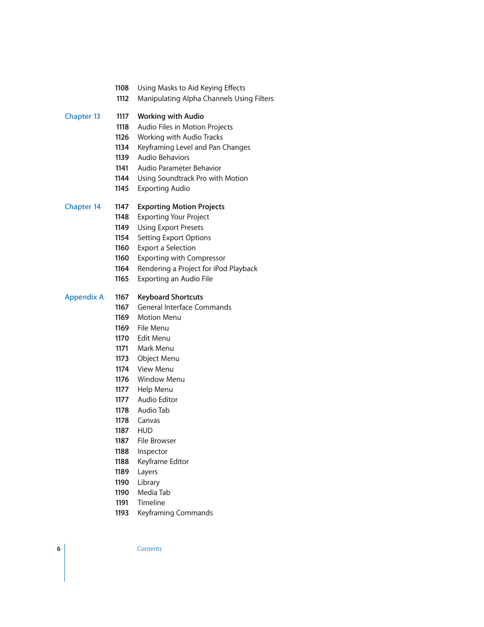 Apple Motion 3 User Manual | Page 6 / 1288