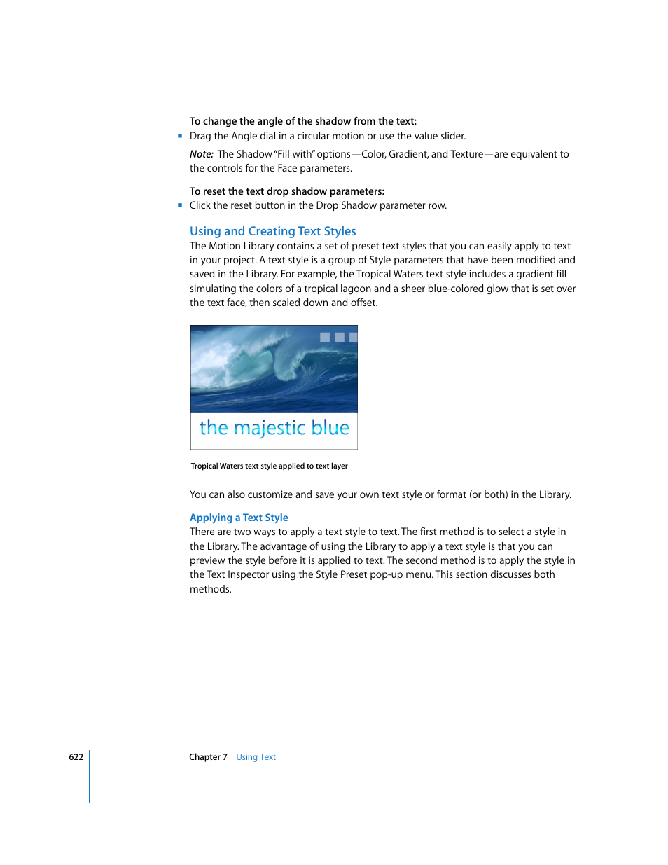 Using and creating text styles | Apple Motion 3 User Manual | Page 622 / 1288