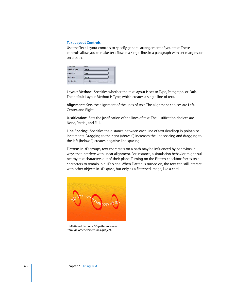 Text layout controls | Apple Motion 3 User Manual | Page 630 / 1288