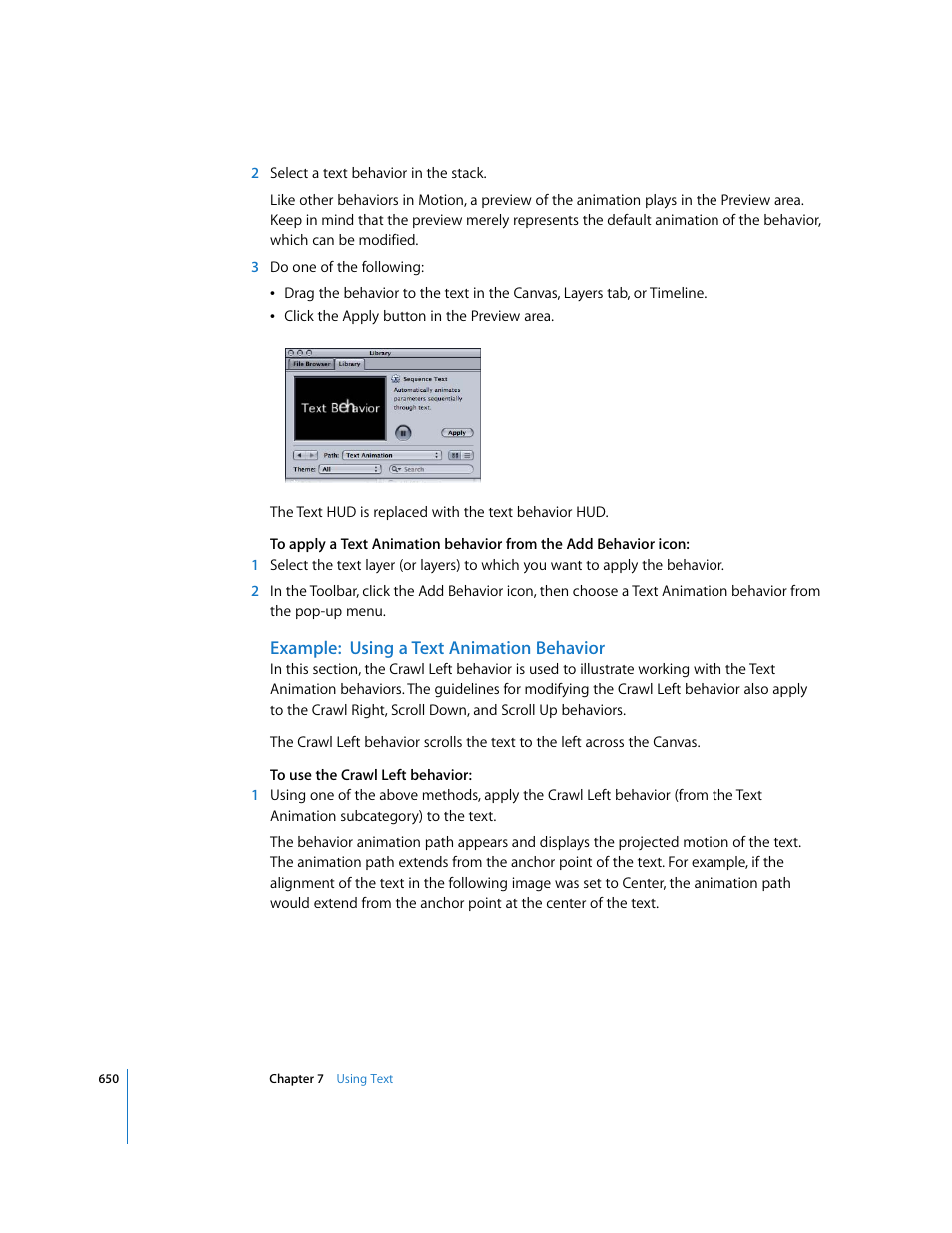 Example:using a text animation behavior | Apple Motion 3 User Manual | Page 650 / 1288