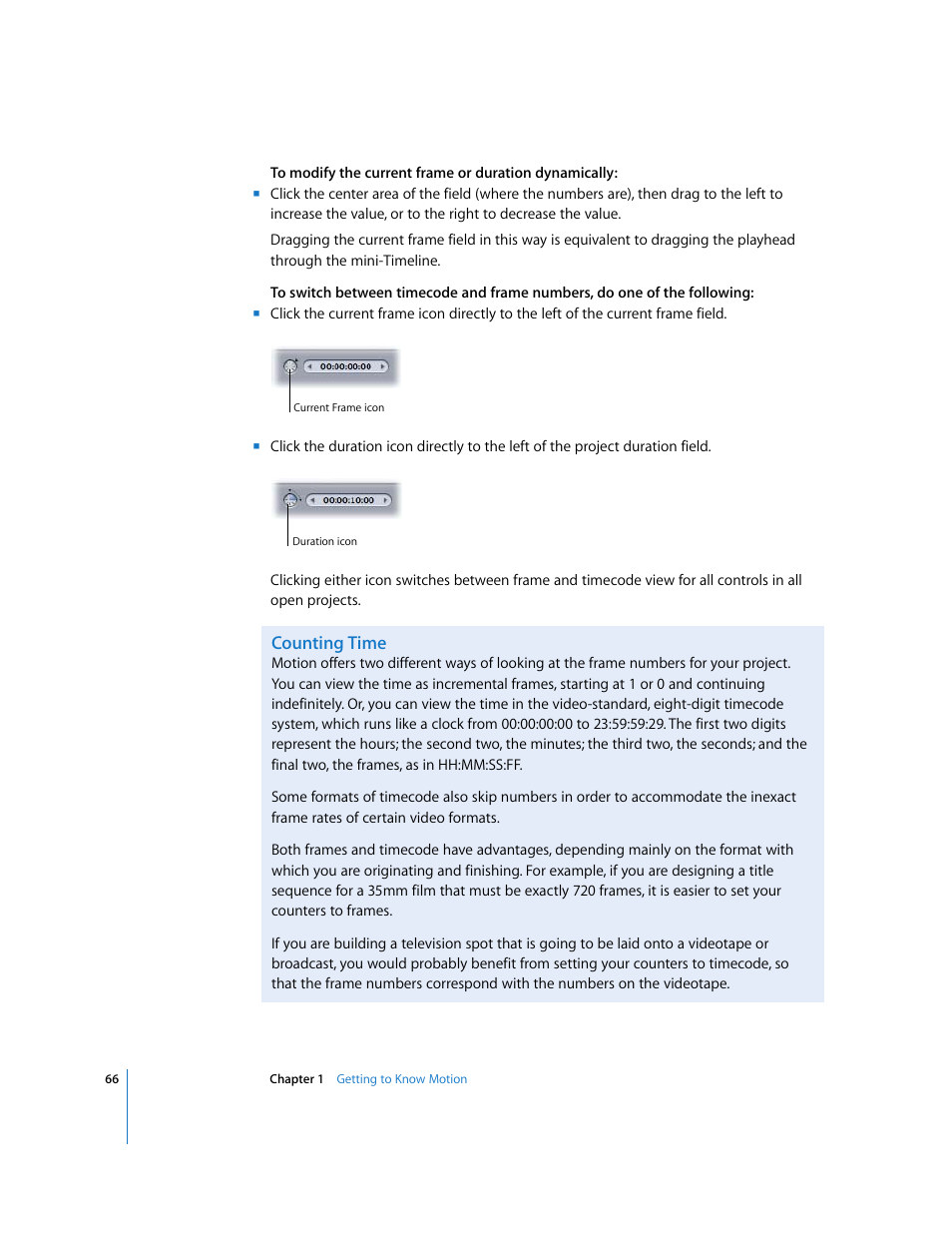 Counting time | Apple Motion 3 User Manual | Page 66 / 1288