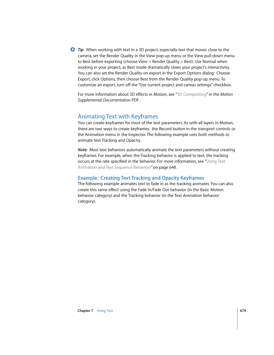 Animating text with keyframes | Apple Motion 3 User Manual | Page 679 / 1288