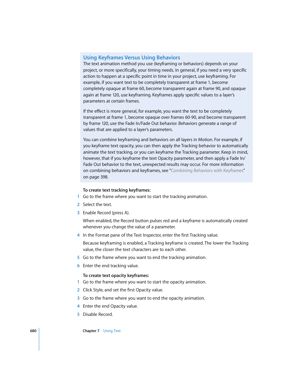 Using keyframes versus using behaviors | Apple Motion 3 User Manual | Page 680 / 1288