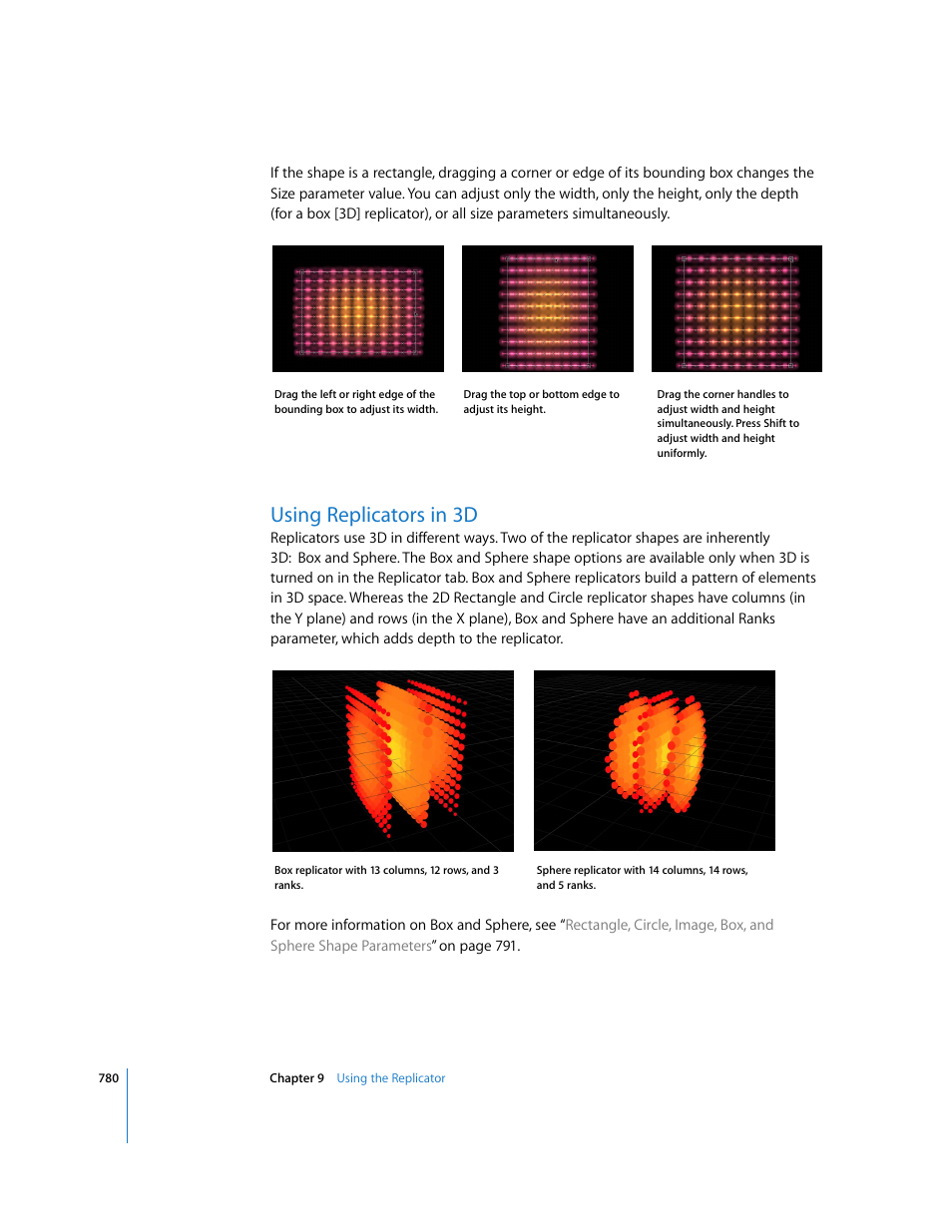 Using replicators in 3d | Apple Motion 3 User Manual | Page 780 / 1288