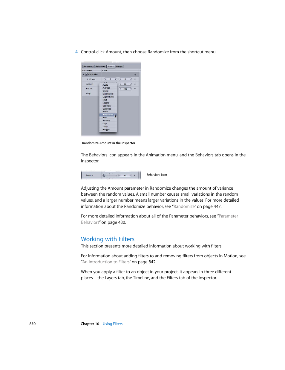 Working with filters | Apple Motion 3 User Manual | Page 850 / 1288