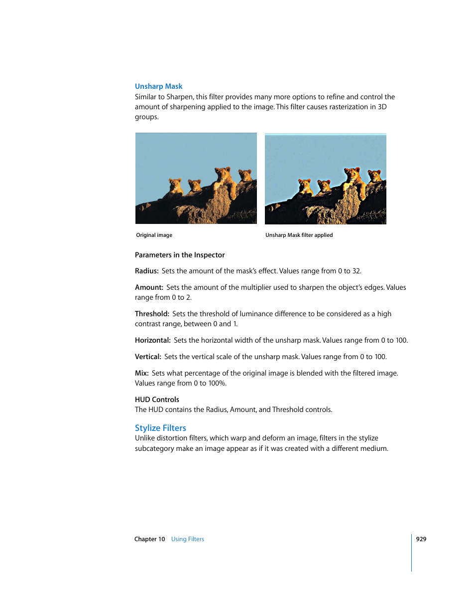 Stylize filters | Apple Motion 3 User Manual | Page 929 / 1288