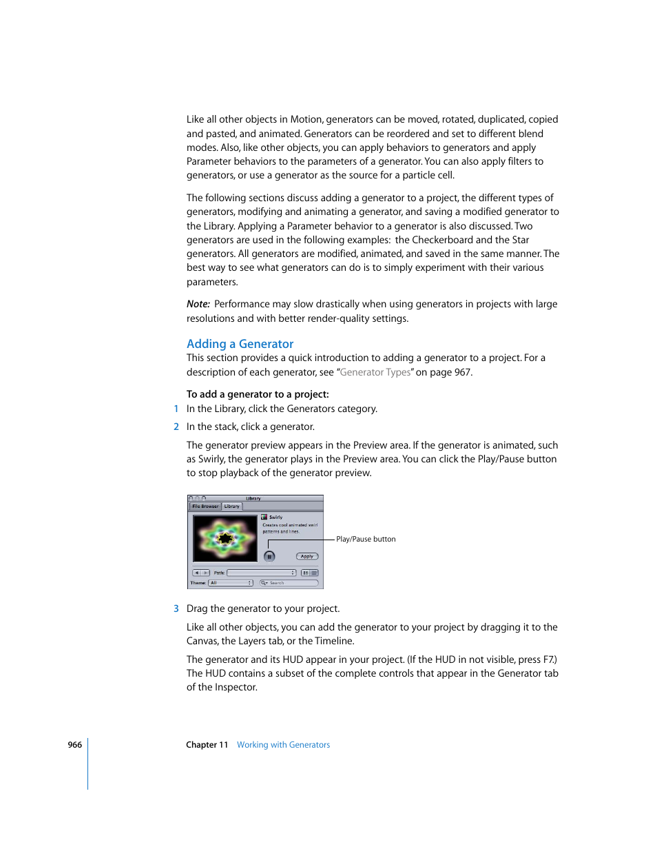 Adding a generator | Apple Motion 3 User Manual | Page 966 / 1288