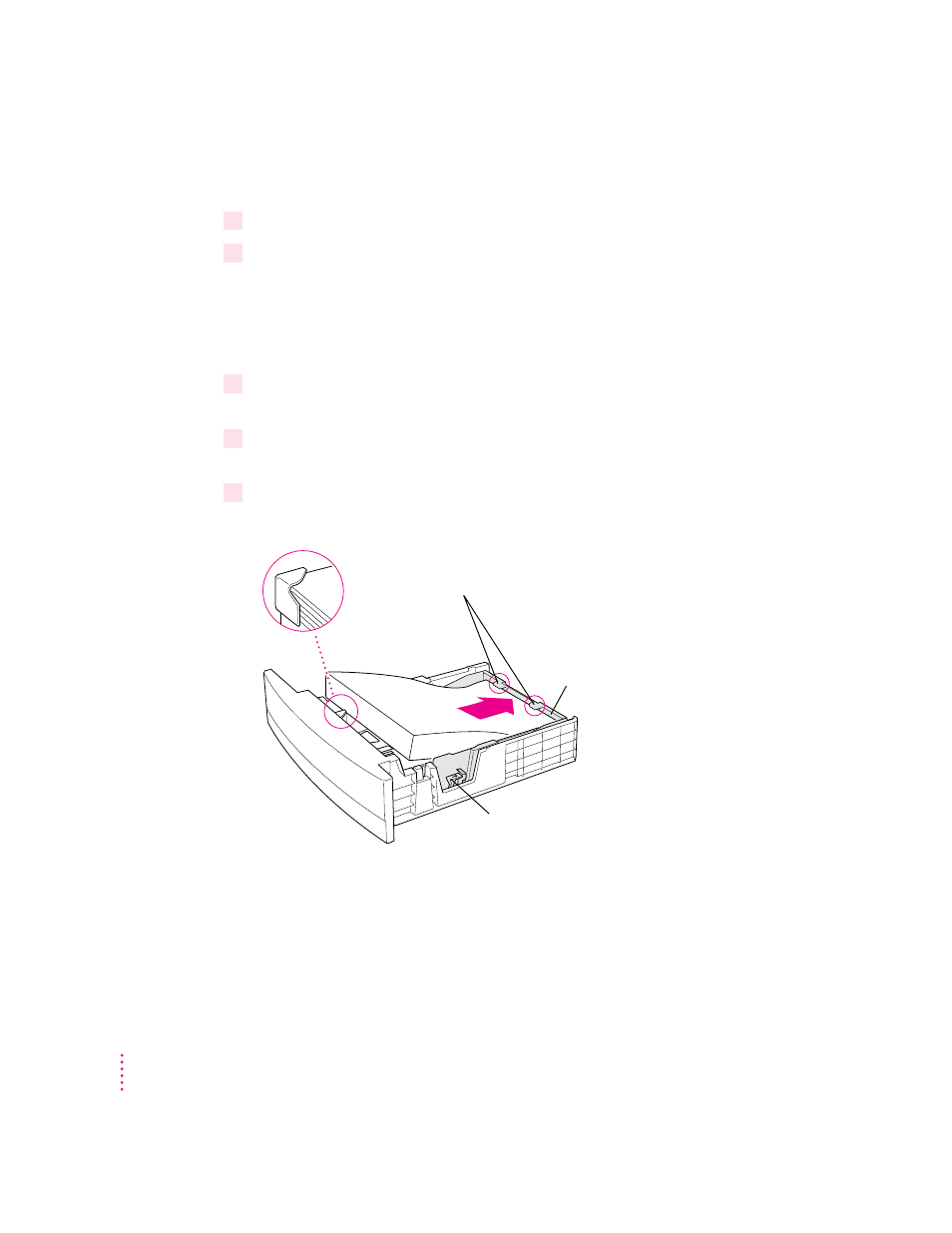 Filling the optional 500-sheet cassette | Apple LaserWriter 12/640 PS User Manual | Page 214 / 354