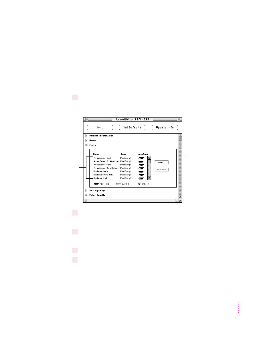 Downloading fonts to the printer | Apple LaserWriter 12/640 PS User Manual | Page 255 / 354