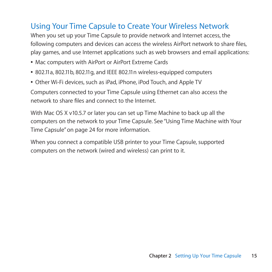 Apple AirPort Time Capsule 802.11n (4th Generation) User Manual | Page 15 / 44