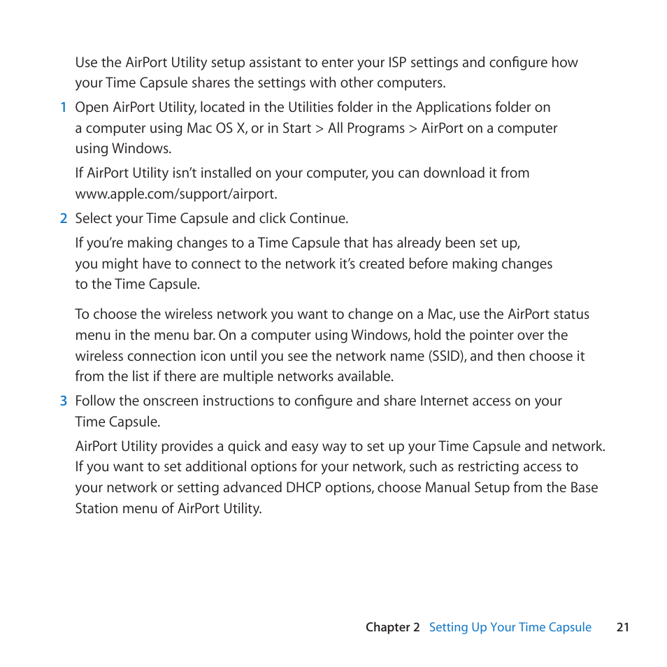 Apple AirPort Time Capsule 802.11n (4th Generation) User Manual | Page 21 / 44