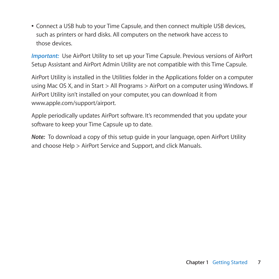 Apple AirPort Time Capsule 802.11n (4th Generation) User Manual | Page 7 / 44
