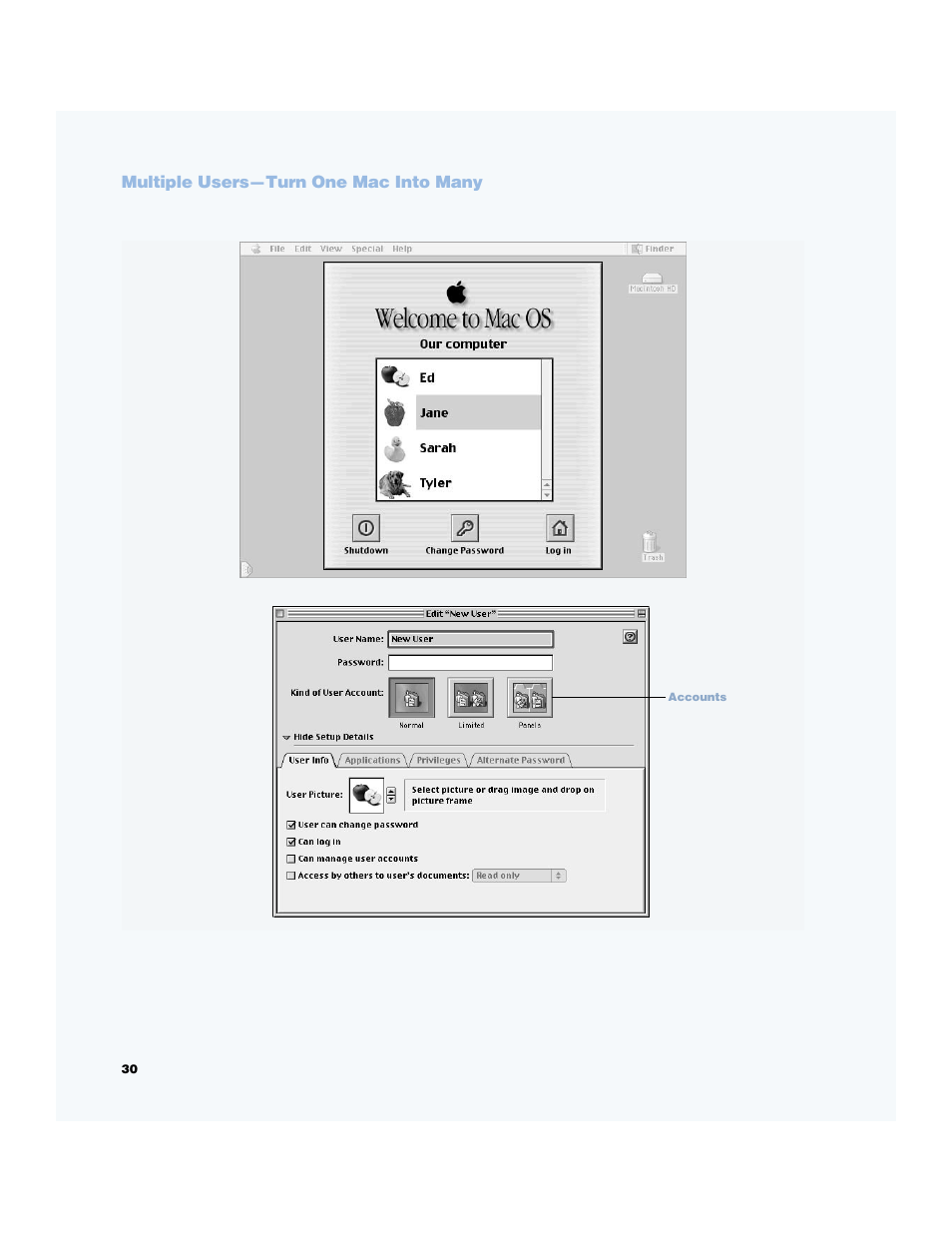 Multiple users—turn one mac into many | Apple Power Mac G4 (Gigabit Ethernet) User Manual | Page 30 / 92