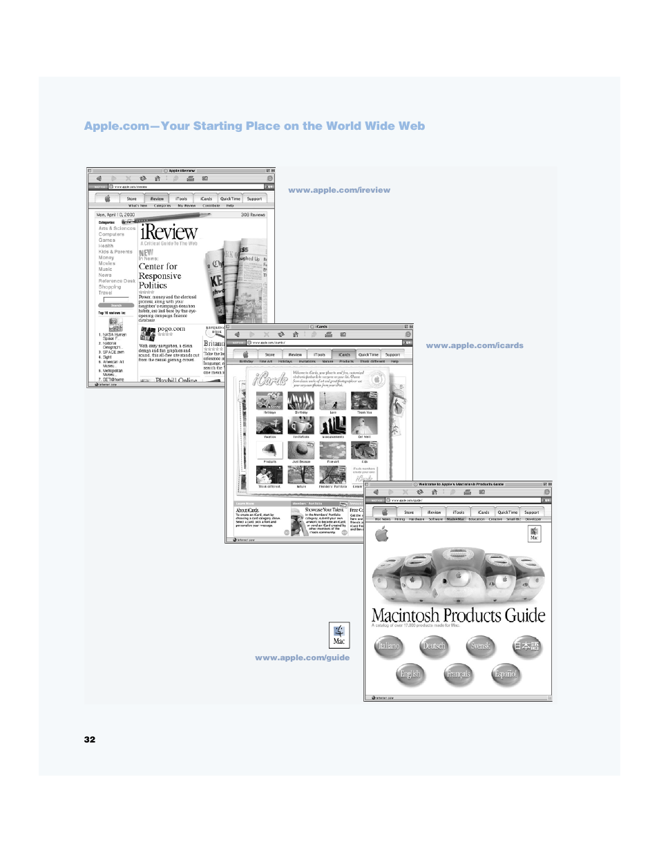 Macintosh products guide, Icards, Ireview | Apple Power Mac G4 (Gigabit Ethernet) User Manual | Page 32 / 92