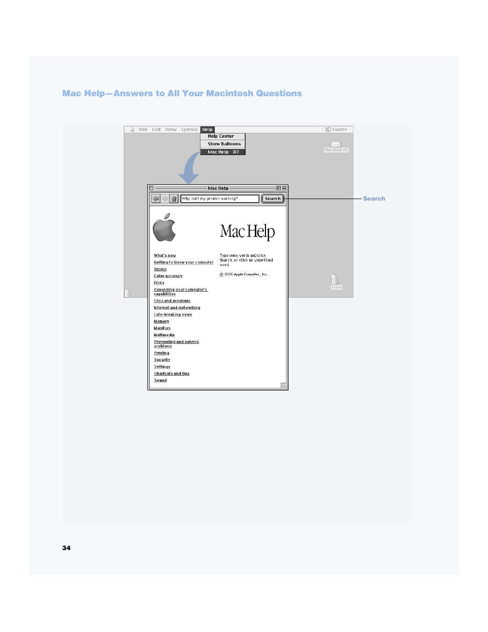 Mac help—answers to all your macintosh questions | Apple Power Mac G4 (Gigabit Ethernet) User Manual | Page 34 / 92