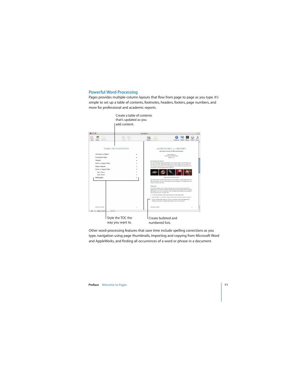 Powerful word processing | Apple Pages 2 User Manual | Page 11 / 250