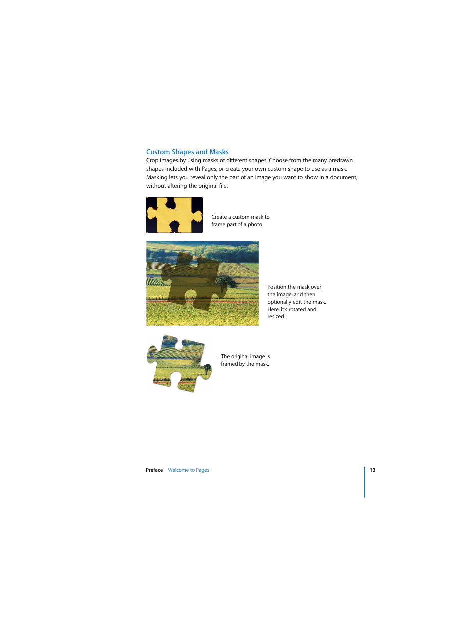 Custom shapes and masks | Apple Pages 2 User Manual | Page 13 / 250