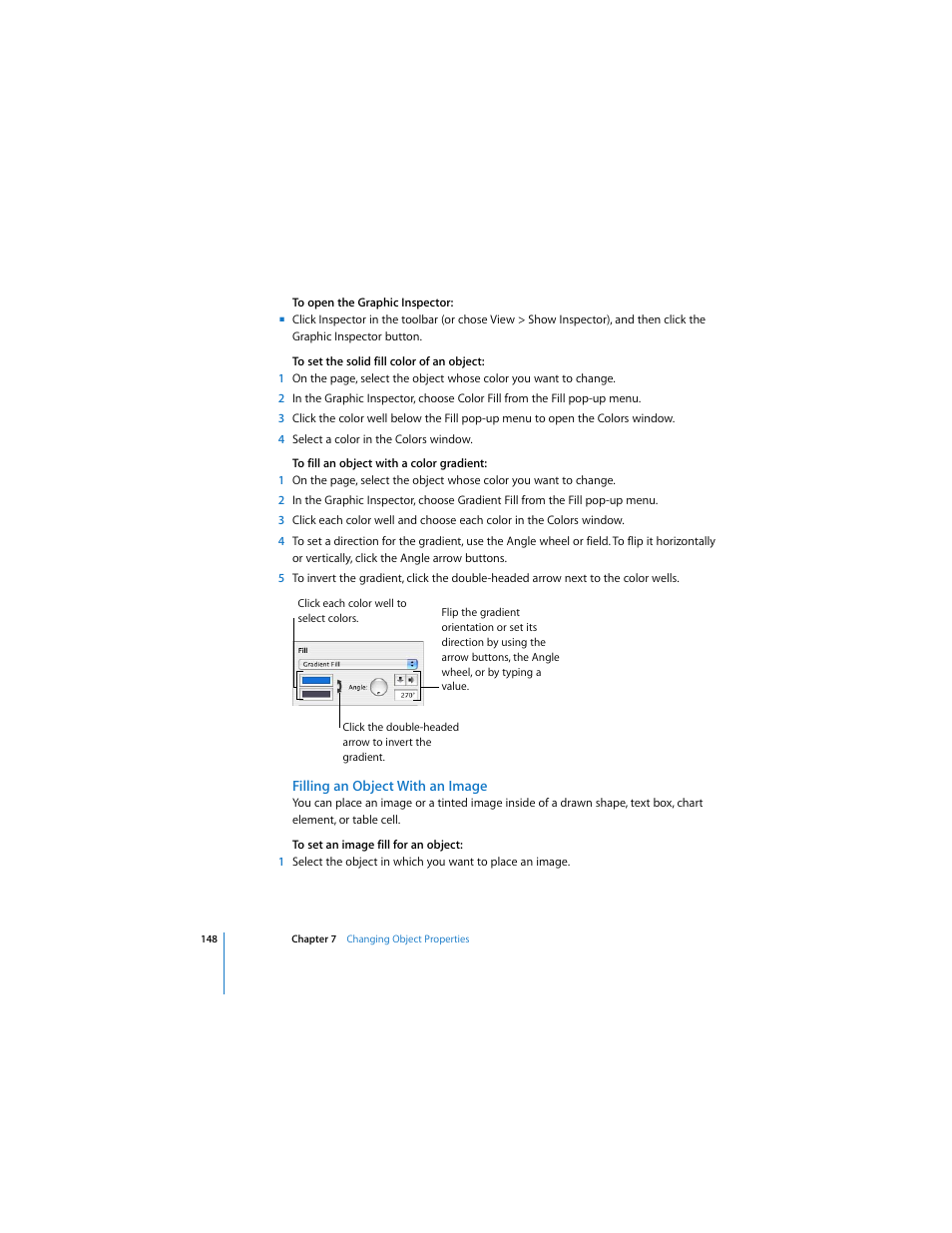 Filling an object with an image | Apple Pages 2 User Manual | Page 148 / 250