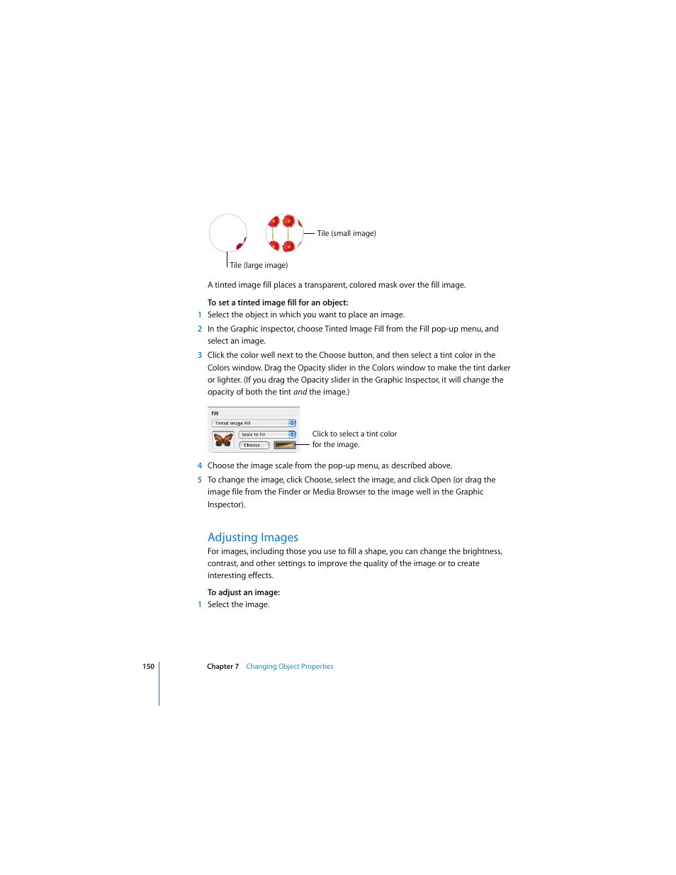 Adjusting images | Apple Pages 2 User Manual | Page 150 / 250