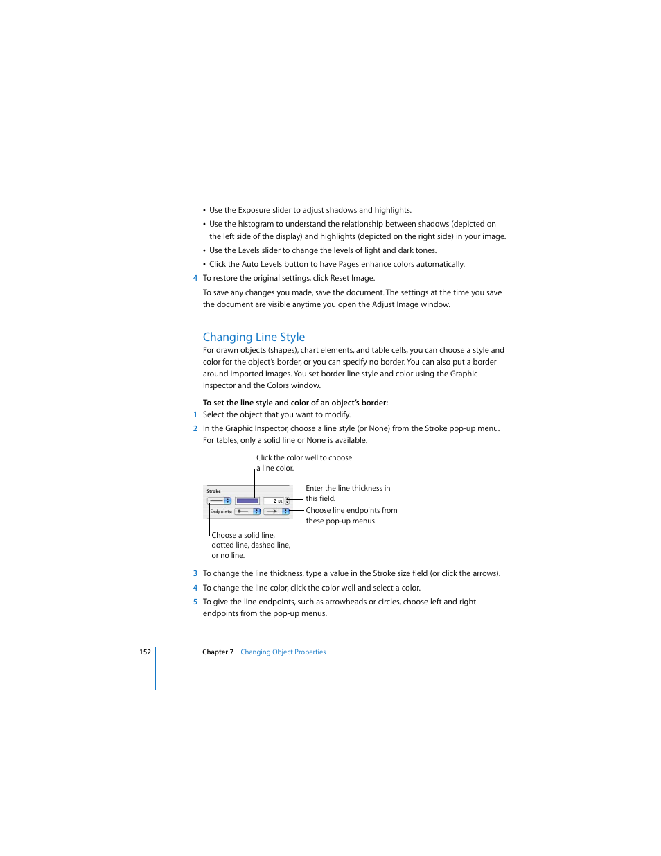 Changing line style | Apple Pages 2 User Manual | Page 152 / 250