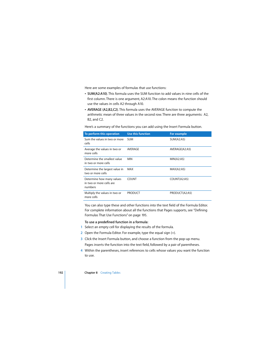 Apple Pages 2 User Manual | Page 192 / 250