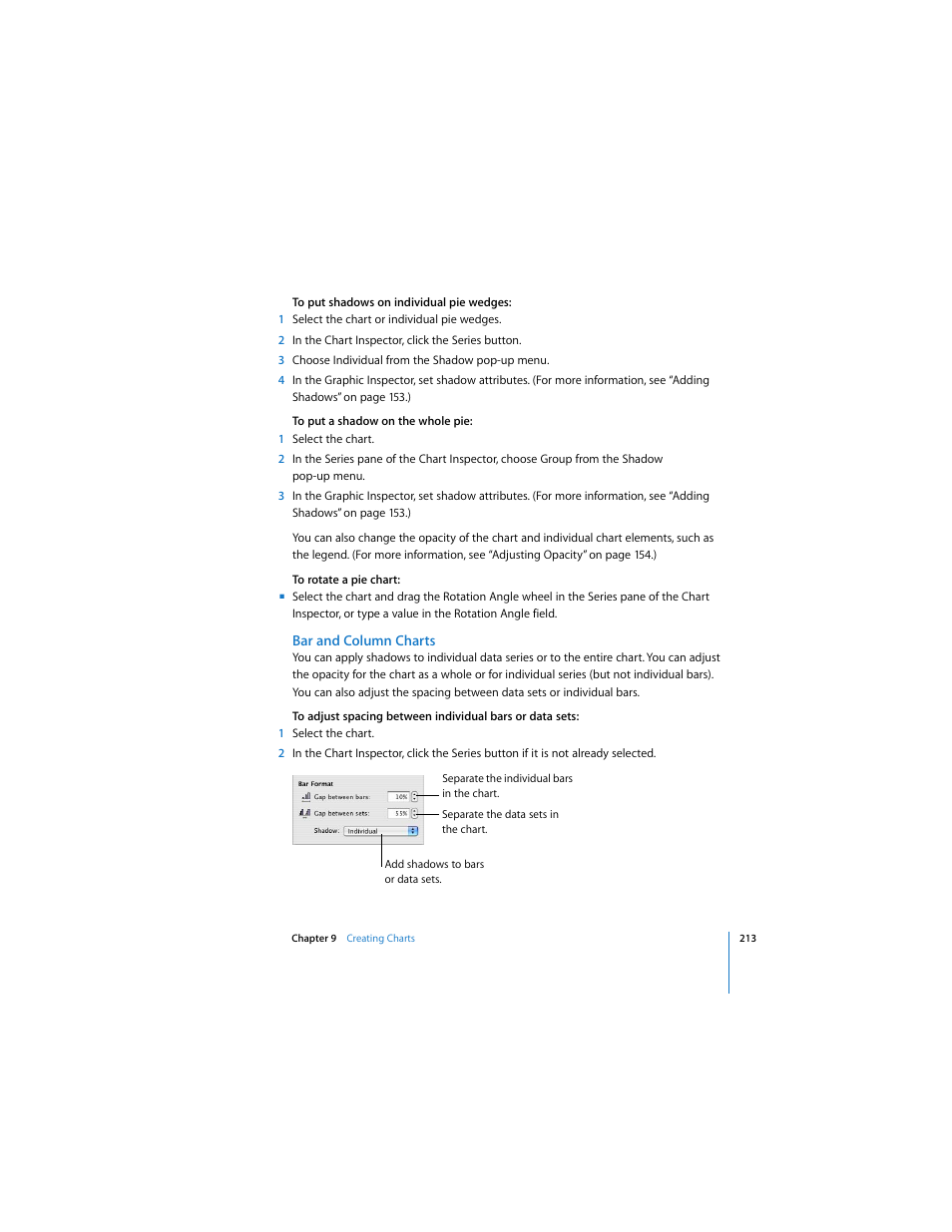Bar and column charts | Apple Pages 2 User Manual | Page 213 / 250
