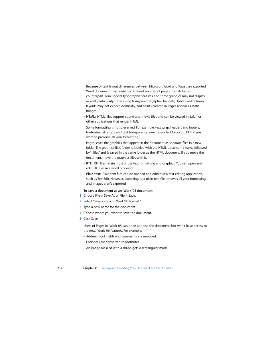 Apple Pages 2 User Manual | Page 232 / 250