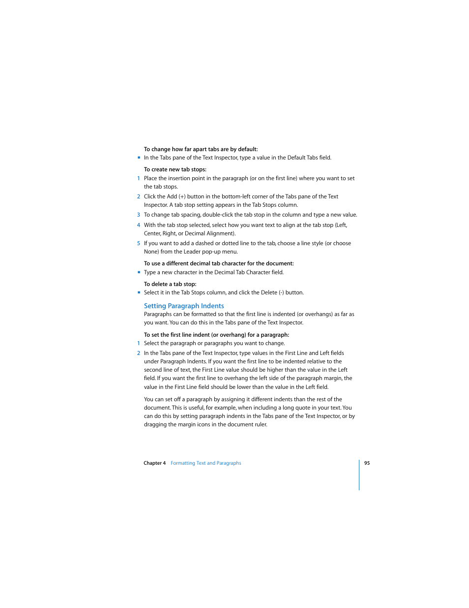 Setting paragraph indents | Apple Pages 2 User Manual | Page 95 / 250