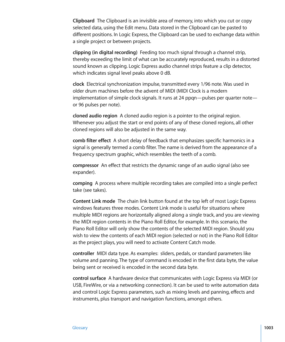Apple Logic Express 8 User Manual | Page 1003 / 1055