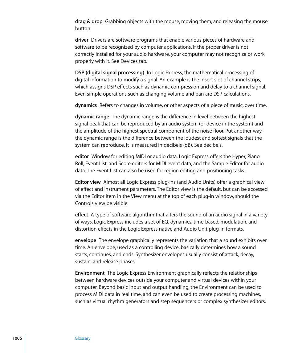 Apple Logic Express 8 User Manual | Page 1006 / 1055