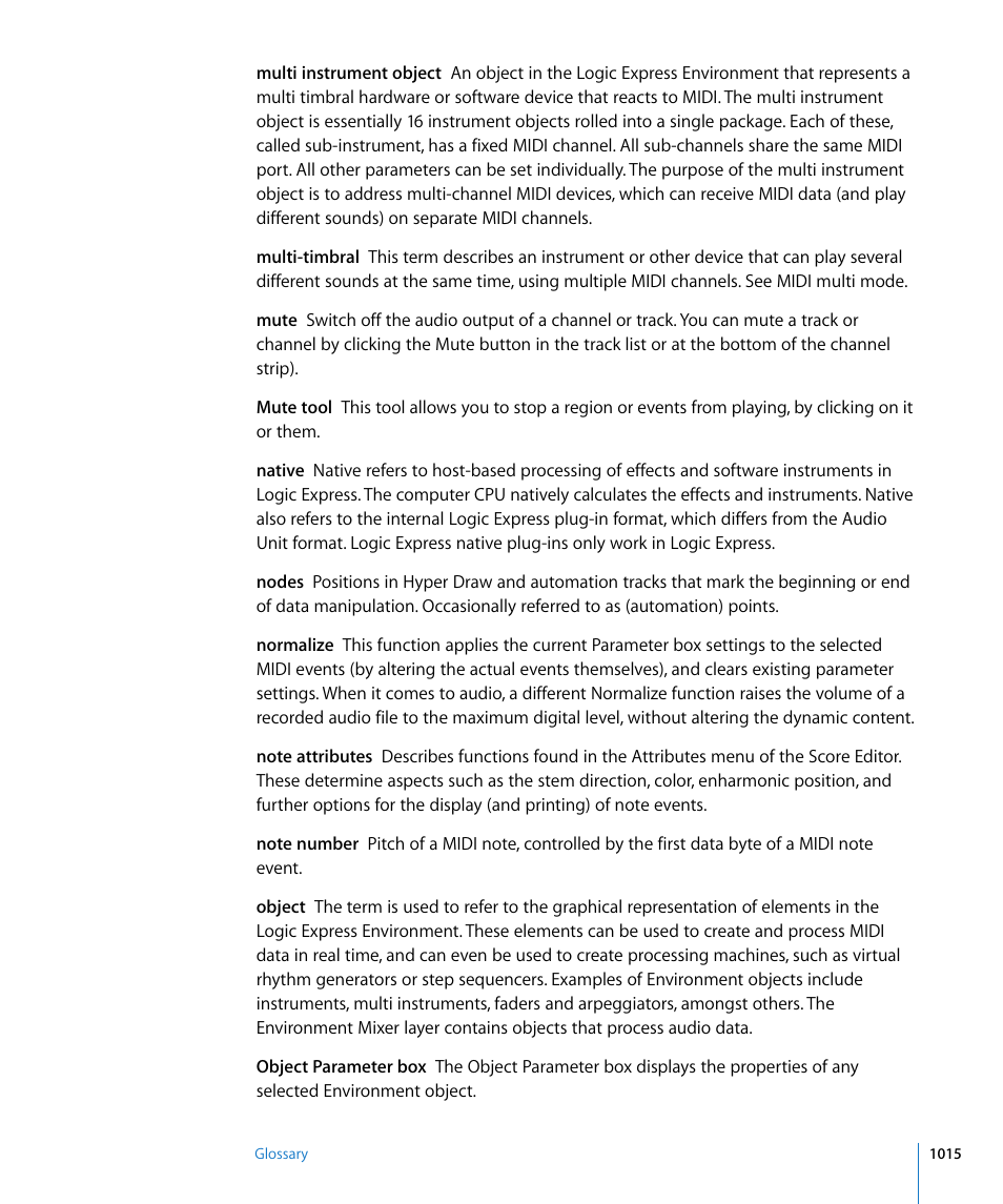 Apple Logic Express 8 User Manual | Page 1015 / 1055