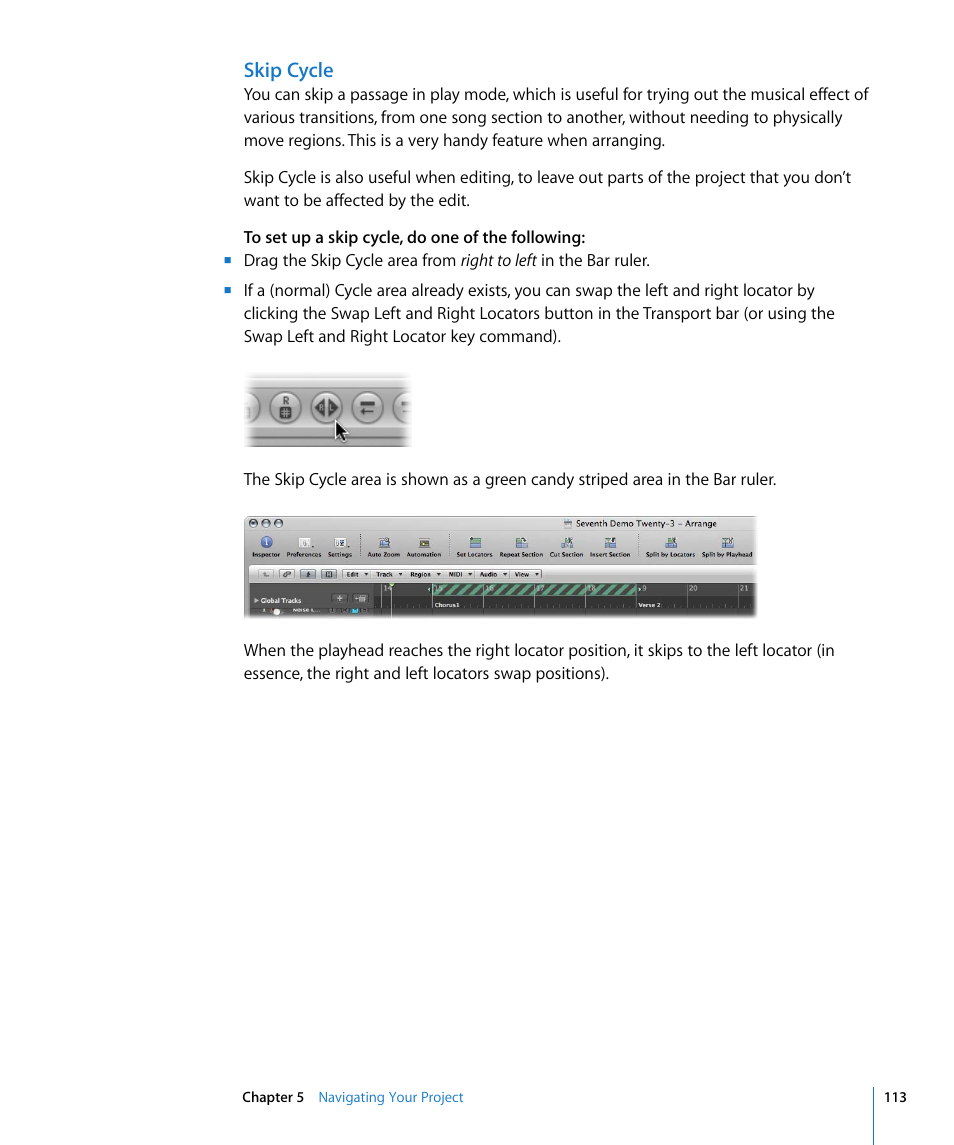 Skip cycle | Apple Logic Express 8 User Manual | Page 113 / 1055