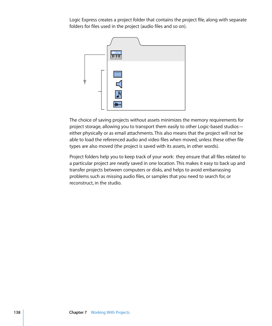 Project file (“song”) | Apple Logic Express 8 User Manual | Page 138 / 1055