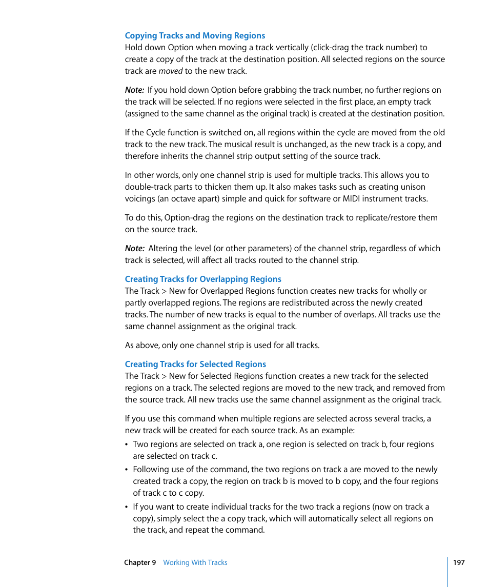 Please see, Copying tracks and moving regions | Apple Logic Express 8 User Manual | Page 197 / 1055