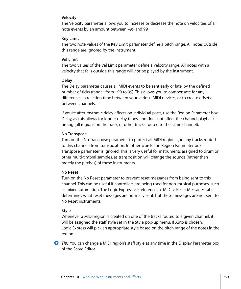 Apple Logic Express 8 User Manual | Page 253 / 1055
