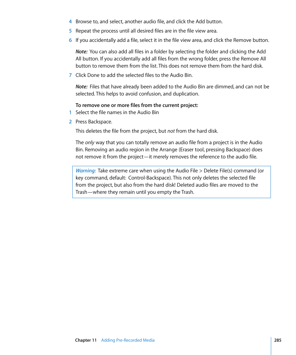 Apple Logic Express 8 User Manual | Page 285 / 1055