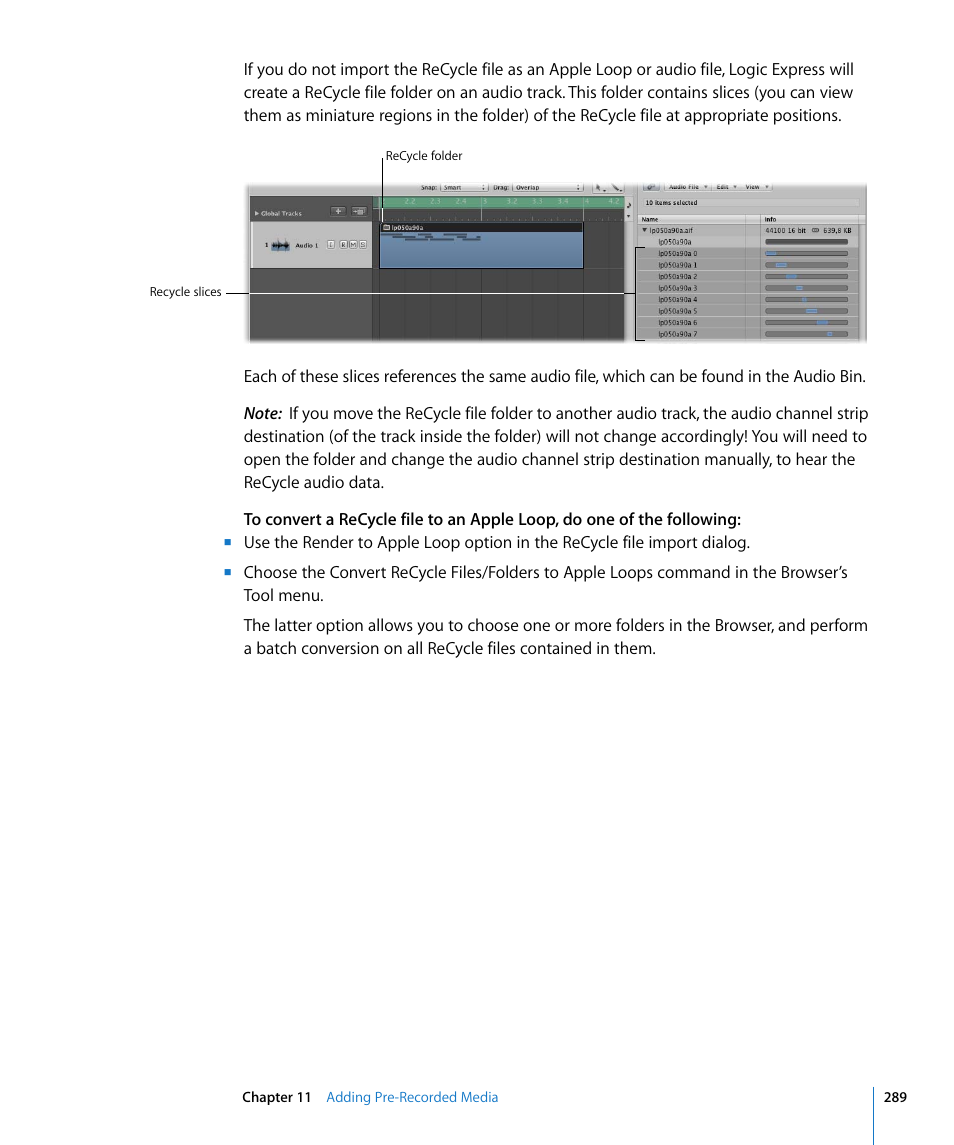 Apple Logic Express 8 User Manual | Page 289 / 1055