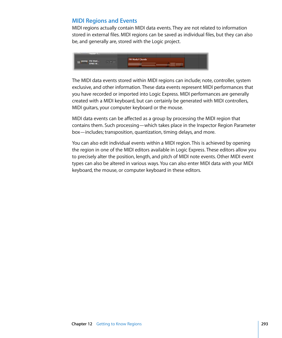 Midi regions and events | Apple Logic Express 8 User Manual | Page 293 / 1055