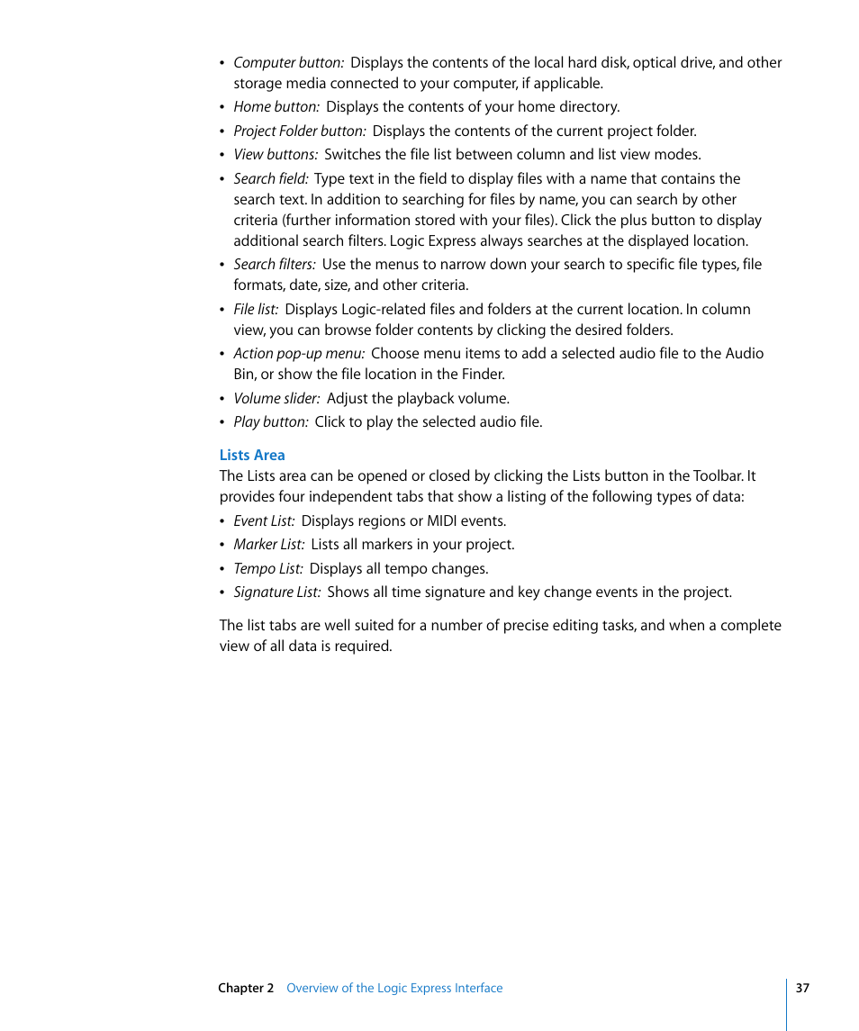 Apple Logic Express 8 User Manual | Page 37 / 1055