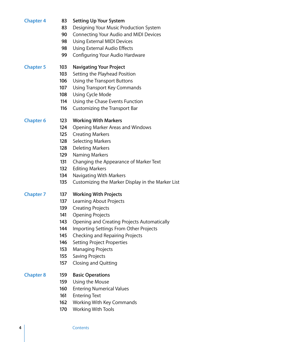 Apple Logic Express 8 User Manual | Page 4 / 1055