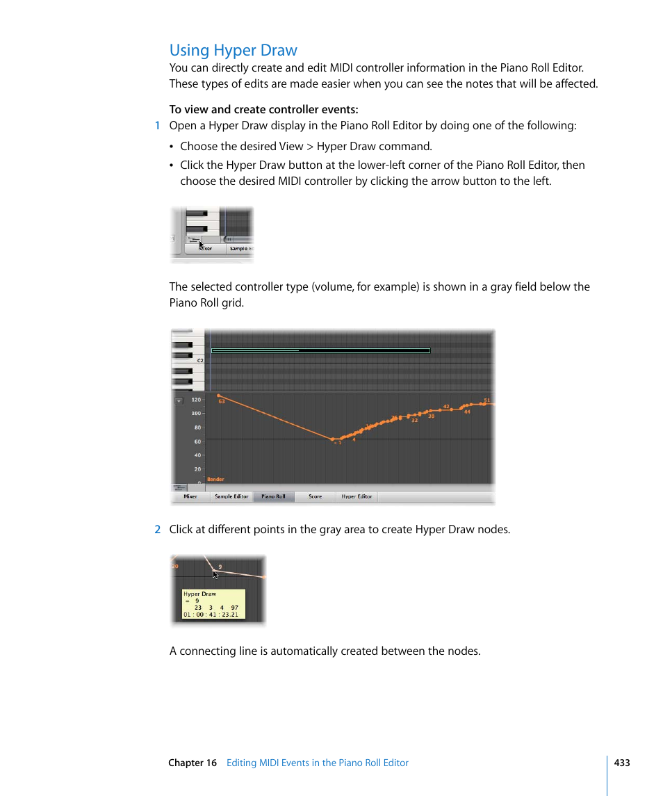Using hyper draw | Apple Logic Express 8 User Manual | Page 433 / 1055