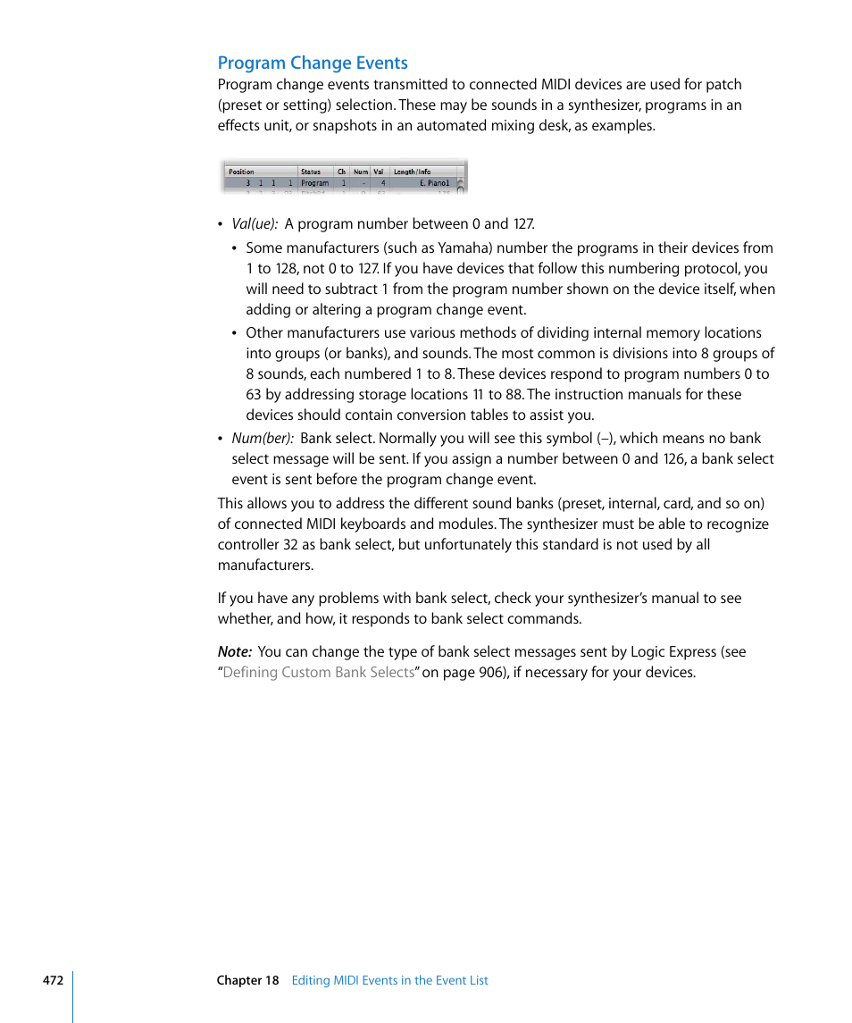Program change events | Apple Logic Express 8 User Manual | Page 472 / 1055