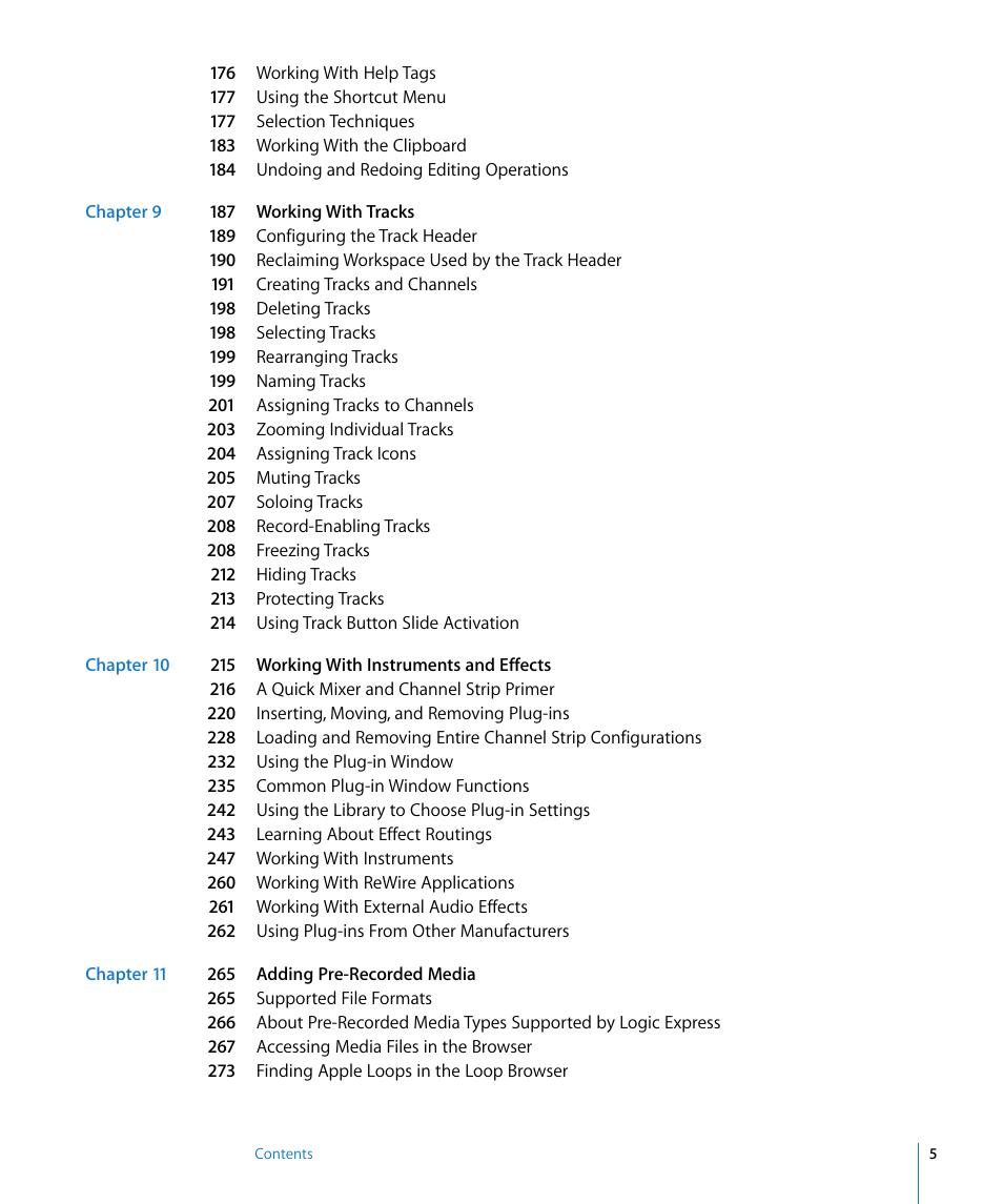 Apple Logic Express 8 User Manual | Page 5 / 1055