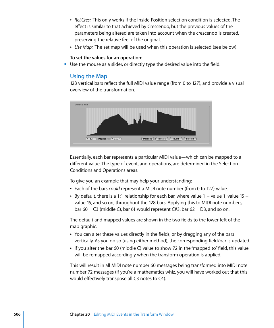 Using the map | Apple Logic Express 8 User Manual | Page 506 / 1055